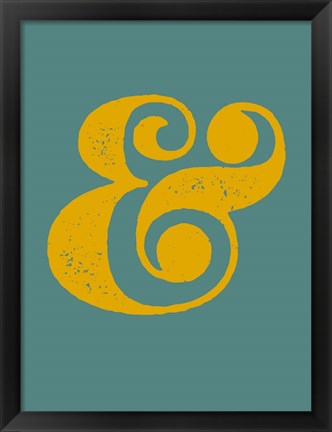 Framed Ampersand Blue and Yellow Print