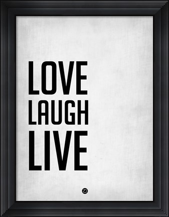 Framed Love Laugh Live Grey Print