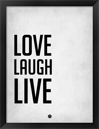 Framed Love Laugh Live Grey Print