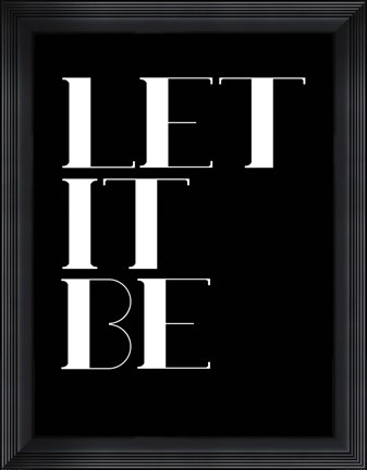 Framed Let It Be  Black Print