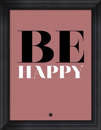 Framed Be Happy 2 Print