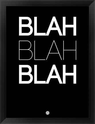 Framed BLAH BLAH BLAH Black Print