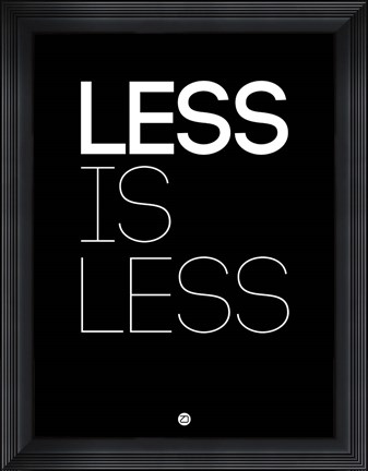 Framed Less Is Less Black Print