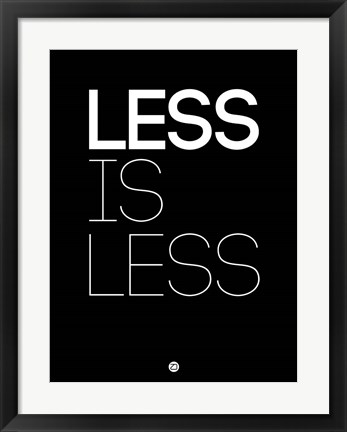 Framed Less Is Less Black Print