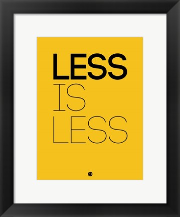 Framed Less Is Less Yellow Print