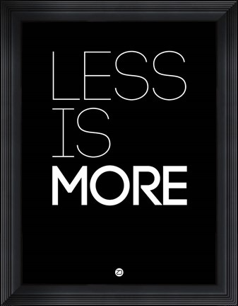 Framed Less Is More Black Print
