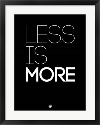 Framed Less Is More Black Print