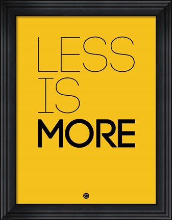 Framed Less Is More Yellow Print