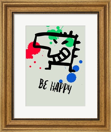 Framed Be Happy 1 Print