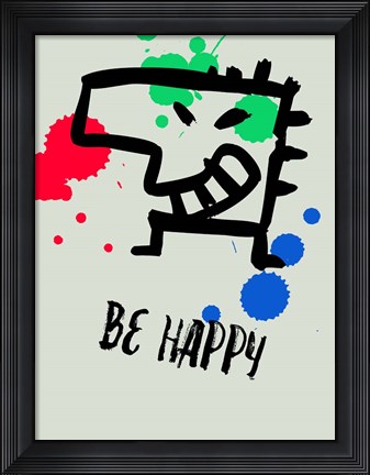 Framed Be Happy 1 Print