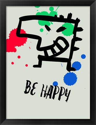 Framed Be Happy 1 Print