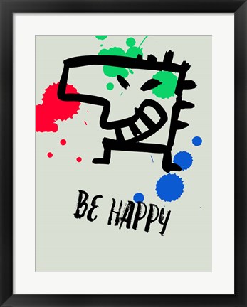 Framed Be Happy 1 Print