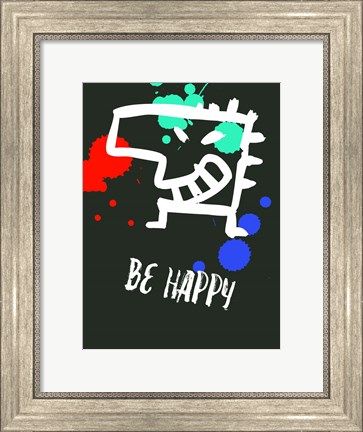 Framed Be Happy 2 Print