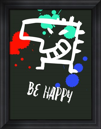 Framed Be Happy 2 Print