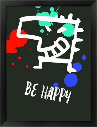 Framed Be Happy 2 Print