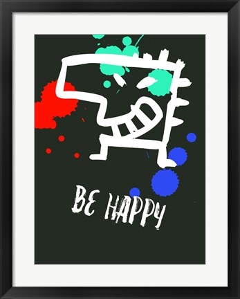 Framed Be Happy 2 Print