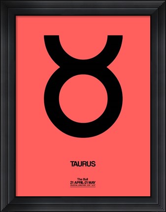 Framed Taurus Zodiac Sign Black Print