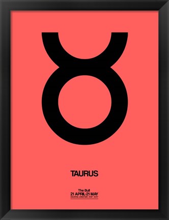 Framed Taurus Zodiac Sign Black Print