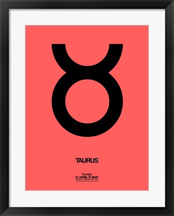 Framed Taurus Zodiac Sign Black Print