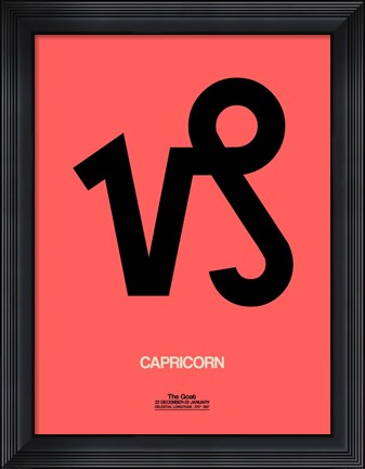Framed Capricorn Zodiac Sign Black Print