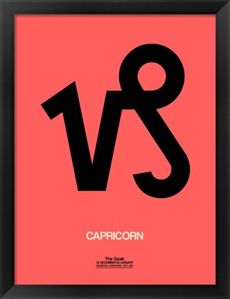 Framed Capricorn Zodiac Sign Black Print