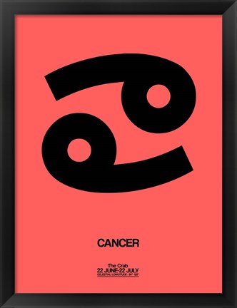 Framed Cancer Zodiac Sign Black Print