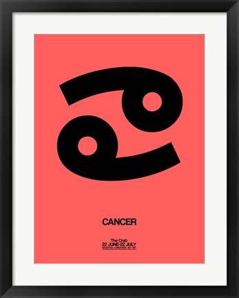 Framed Cancer Zodiac Sign Black Print