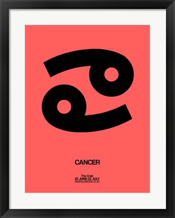 Framed Cancer Zodiac Sign Black Print