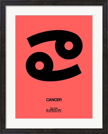 Framed Cancer Zodiac Sign Black Print