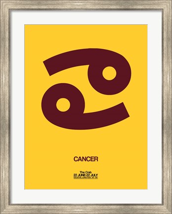 Framed Cancer Zodiac Sign Brown Print