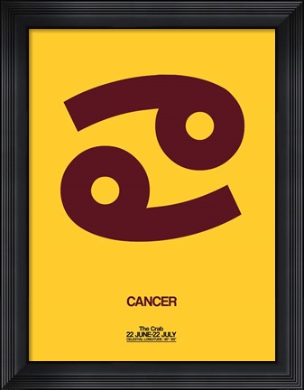Framed Cancer Zodiac Sign Brown Print