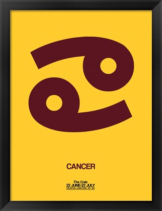 Framed Cancer Zodiac Sign Brown Print