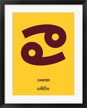 Framed Cancer Zodiac Sign Brown Print