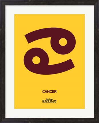 Framed Cancer Zodiac Sign Brown Print