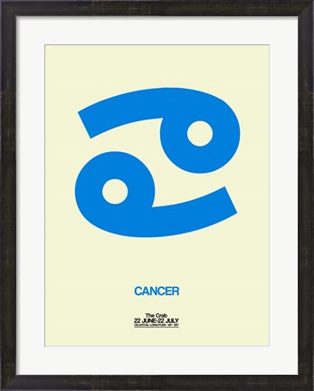 Framed Cancer Zodiac Sign Blue Print