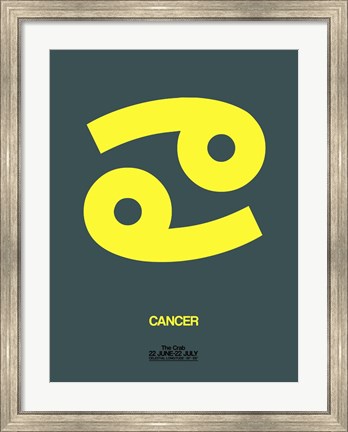 Framed Cancer Zodiac Sign Yellow Print