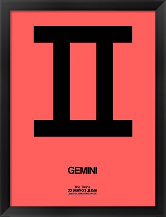 Framed Gemini Zodiac Sign Black Print