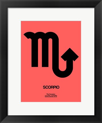 Framed Scorpio Zodiac Sign Black Print