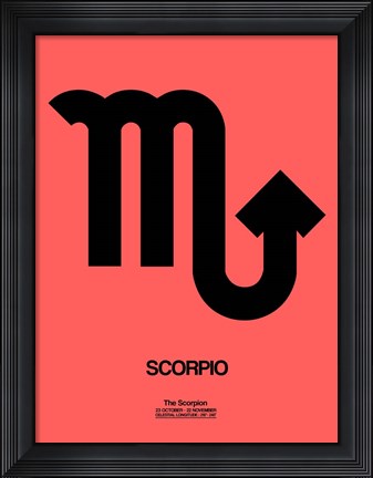 Framed Scorpio Zodiac Sign Black Print