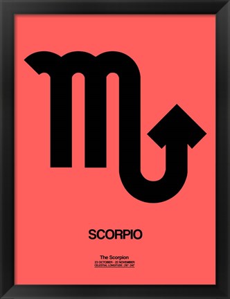 Framed Scorpio Zodiac Sign Black Print