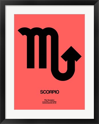 Framed Scorpio Zodiac Sign Black Print