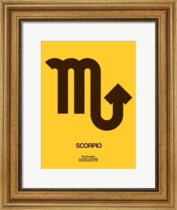 Framed Scorpio Zodiac Sign Brown Print