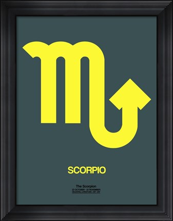 Framed Scorpio Zodiac Sign Yellow Print