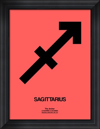 Framed Sagittarius Zodiac Sign Black Print