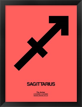 Framed Sagittarius Zodiac Sign Black Print