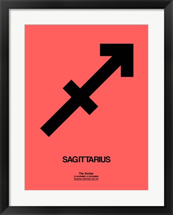 Framed Sagittarius Zodiac Sign Black Print