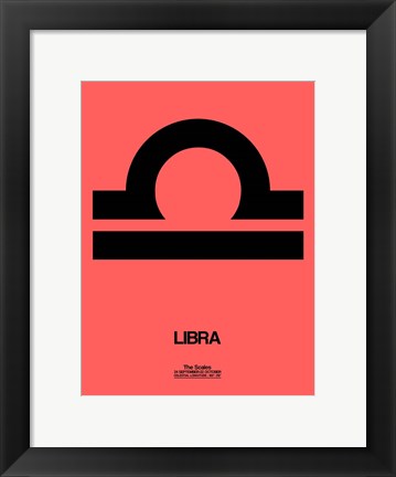 Framed Libra Zodiac Sign Black Print