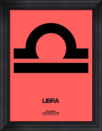 Framed Libra Zodiac Sign Black Print