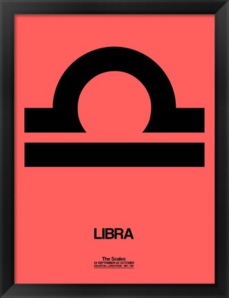 Framed Libra Zodiac Sign Black Print