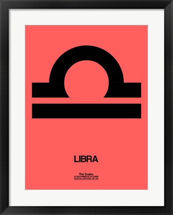 Framed Libra Zodiac Sign Black Print